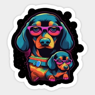 Dachshund Fathers Day Sticker